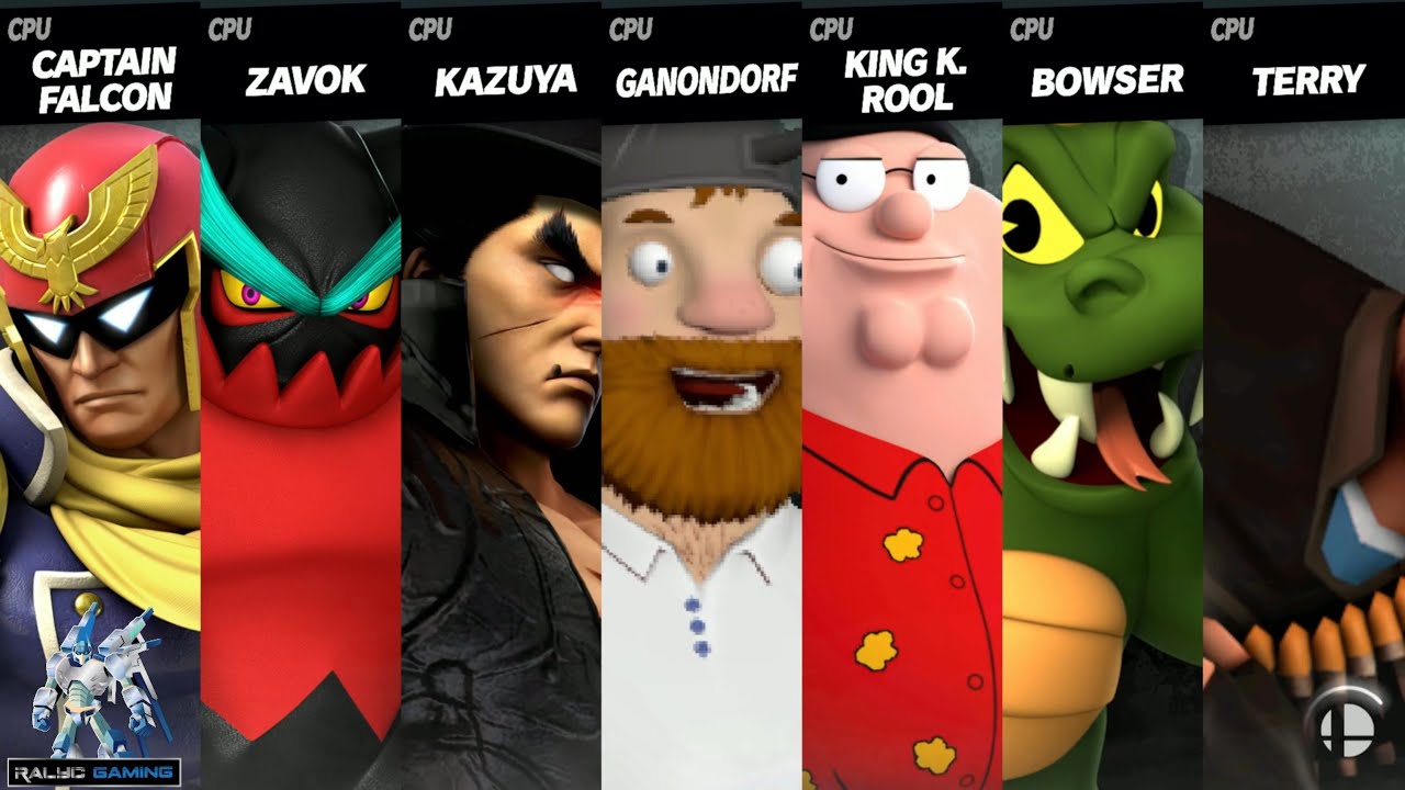 Captain Falcon vs Zavok vs Undertaker Kazuya vs Crazy Dave vs Peter Griffin vs King Koopa vs Heavy
