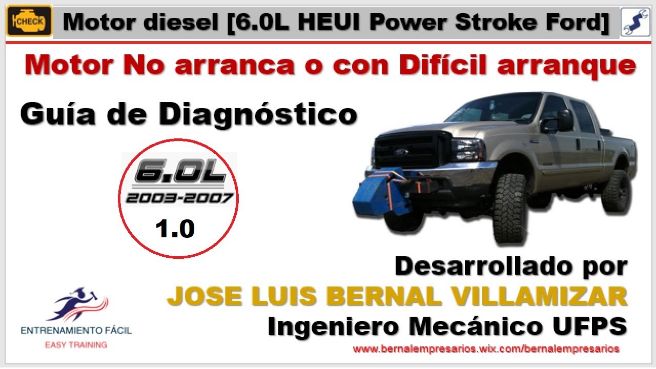 1-Inyección Diésel HEUI (motor No arranca o con arranque difícil) motor 6.0L Power Stroke® Ford