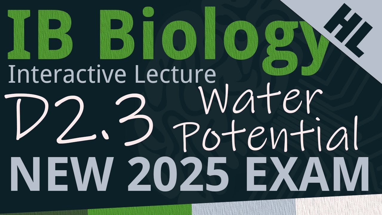 IB Biology D2.3 - Water Potential [AHL] - Interactive Lecture 2025-2033