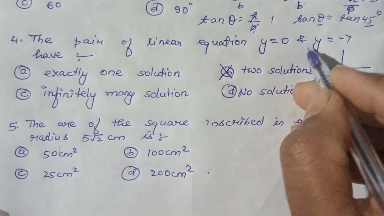 Previous Year Question ( Mixed Objective Questions) of Maths Class - 10th  Board Exams #board 