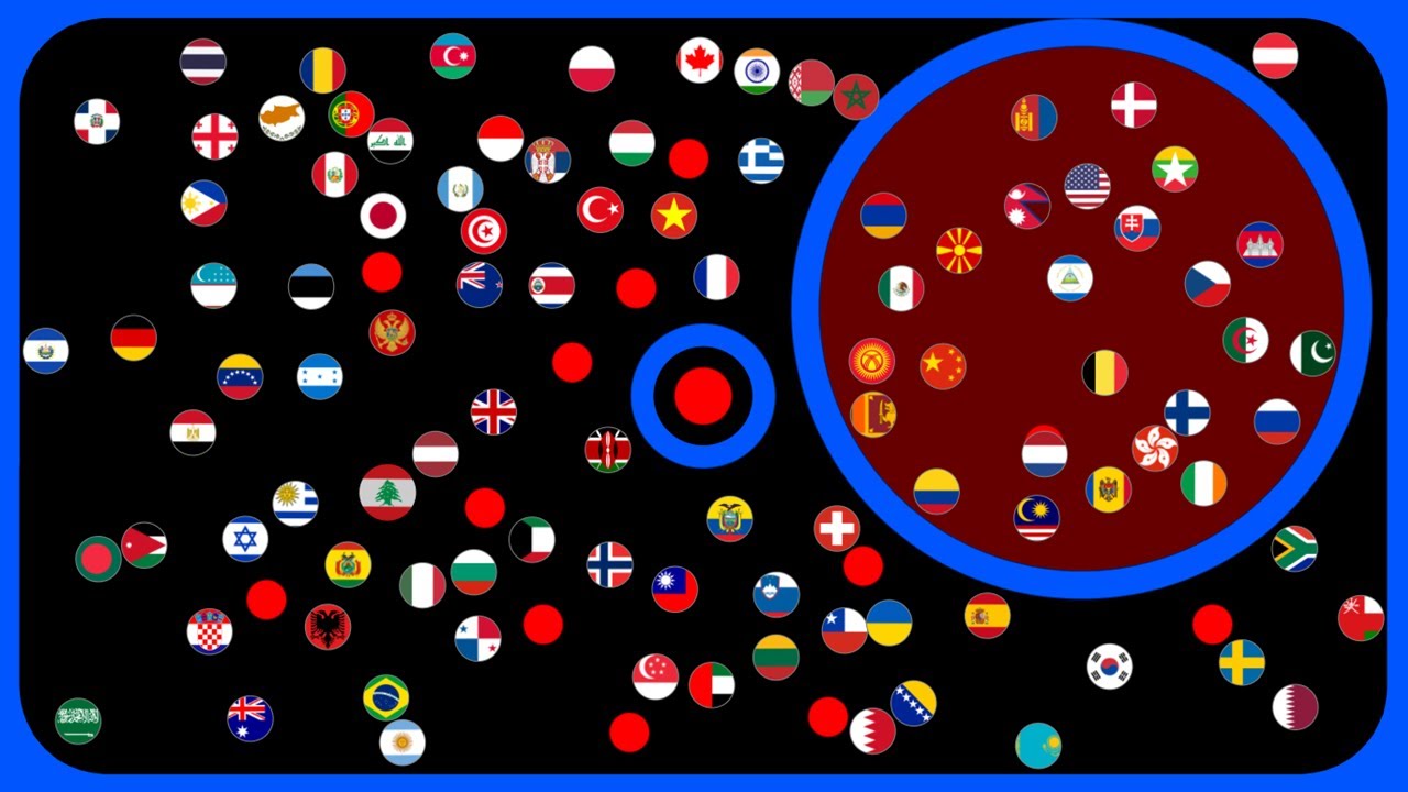 Elimination Circle ~Dodge the Bullets~ | 100 Countries Marble Race