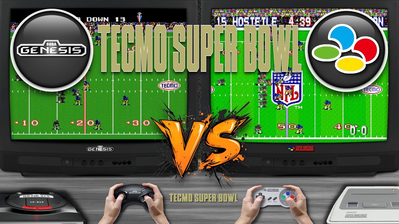 Tecmo Super Bowl 🎮 Sega Genesis vs Super Nintendo | Side-by-Side Comparison