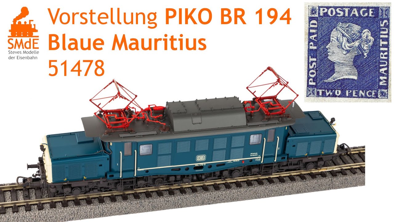Review PIKO 51478 BR 194, Blaue Mauritius,Zugkraft-Test mit märklin 1020 (3159) + Tatzelwurm (39093)