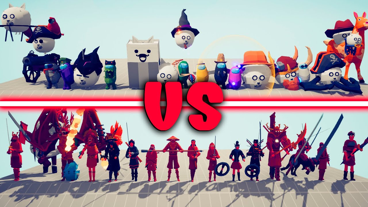 AMONG US  + CATS TEAM vs DYNASTY TEAM - Totally Accurate Battle Simulator | TABS