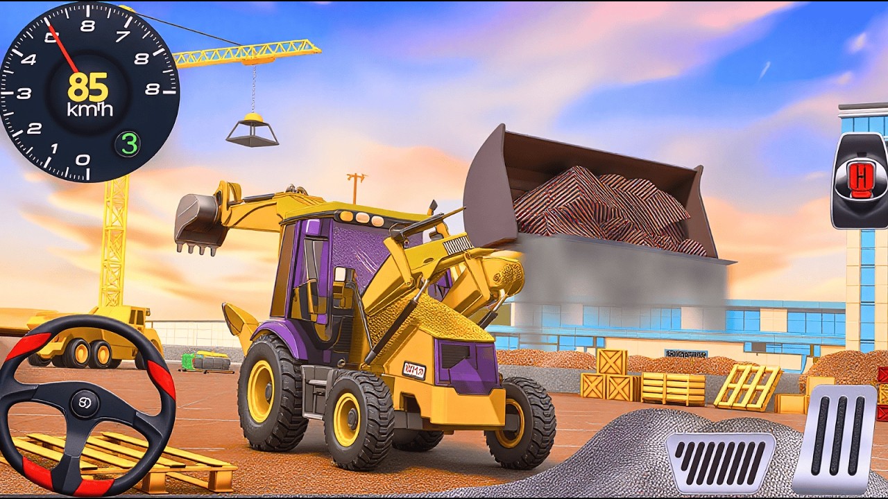 Road Construction Jcb games 3D : Heavy Machine and Construction Game - Android Gameplay