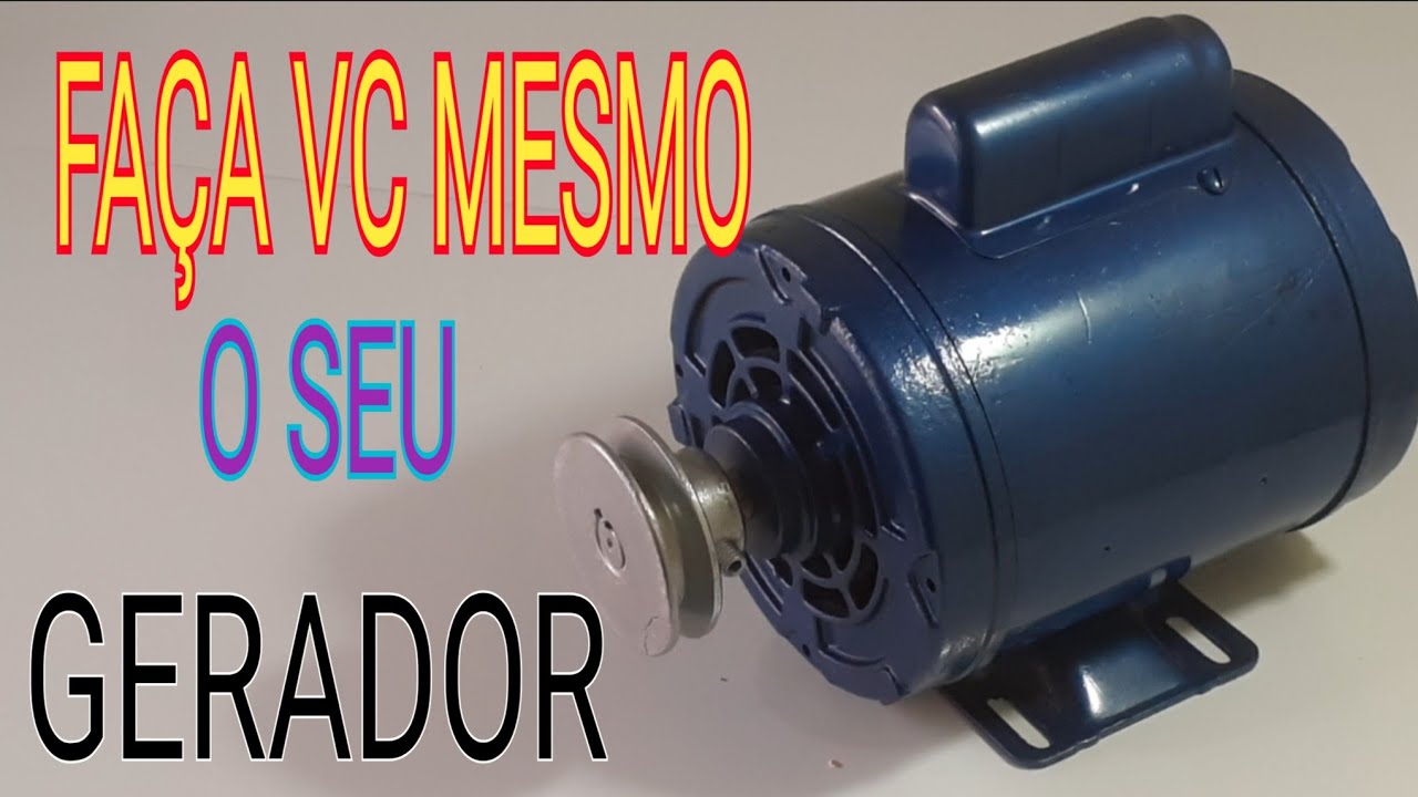 ENSINO fazer GERADOR DE ENERGIA elétrica com  MOTOR MONOFÁSICO