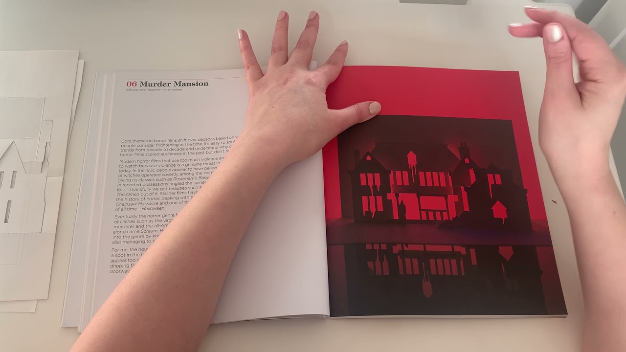 ASMR &lsquo;Horrorgami&rsquo; book flip through ~ Soft Spoken ~ #ASMR Page turning origami