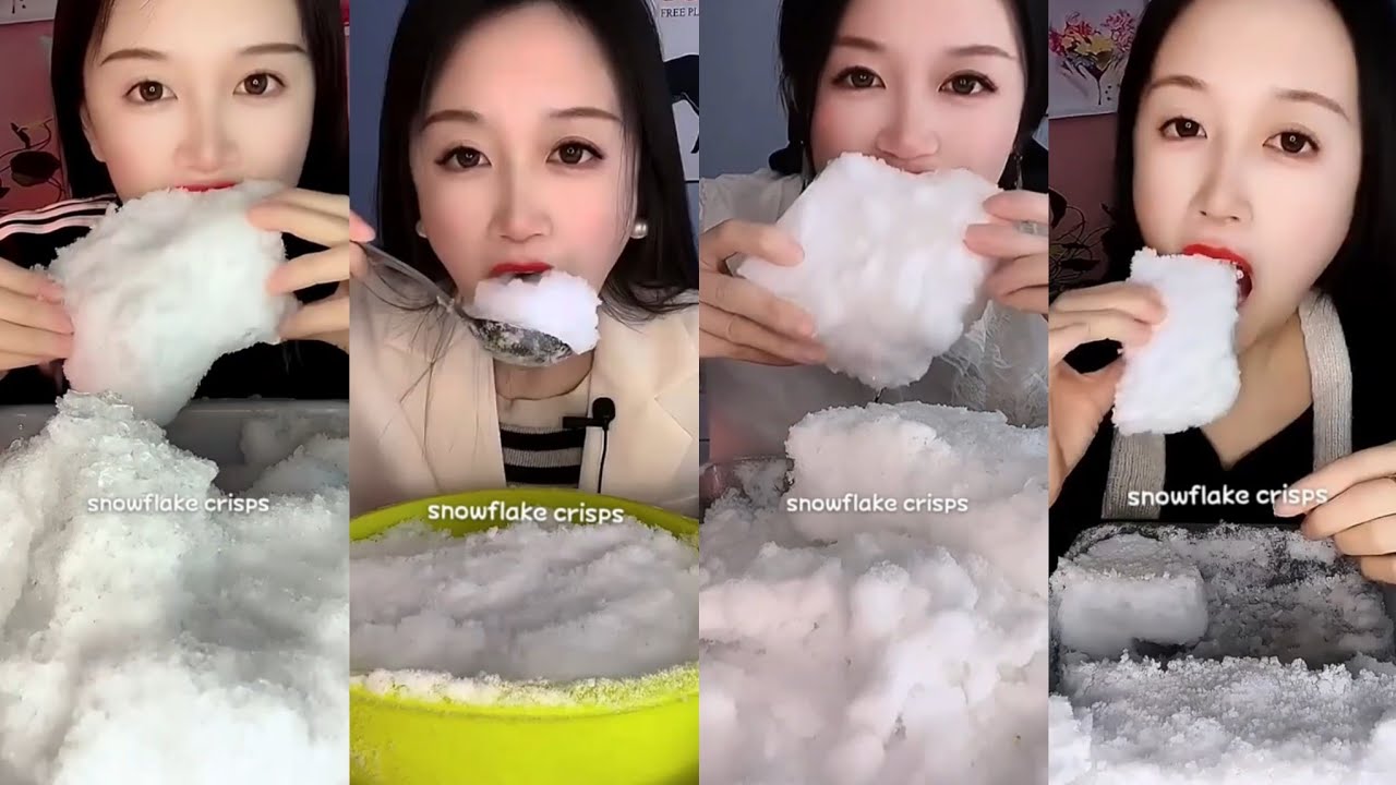 ASMR her squeaky ice eating only bites