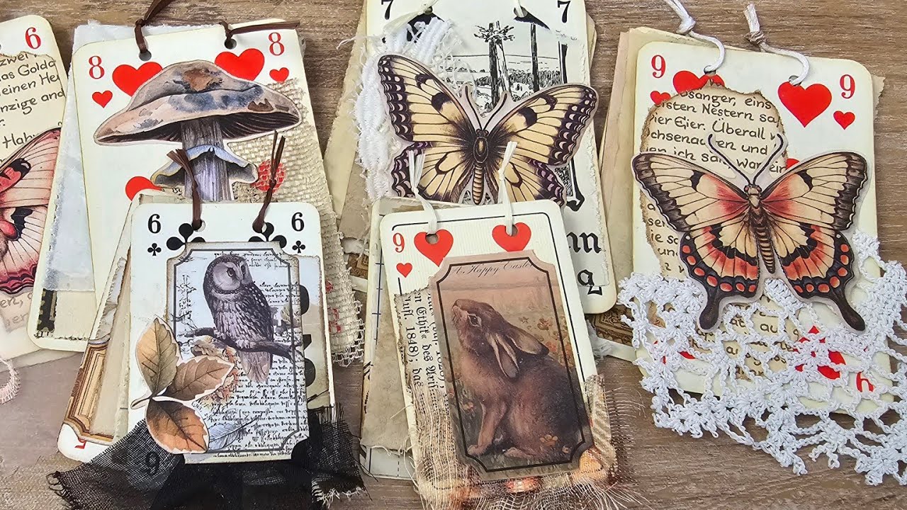 Altered Playing cards - Notizblock / Ephemera aus alten Spielkarten- Mass Making- GANZ EINFACH 