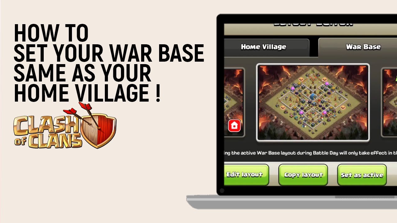 How to Set Your War Base Same as your Home Village in Clash of Clans [easy]