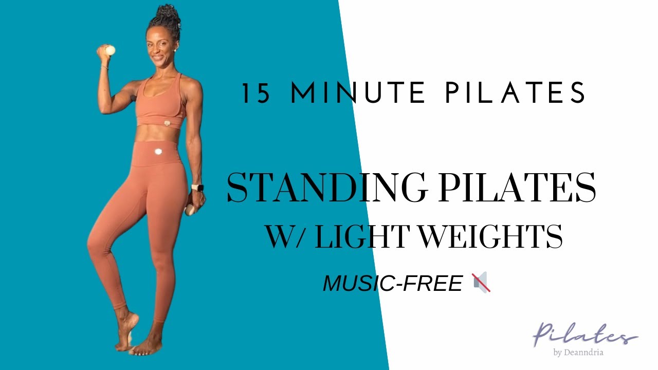 ☀️ Standing Pilates with Weights Workout / 15 Minute Pilates / Music Free Pilates Workout 🔇