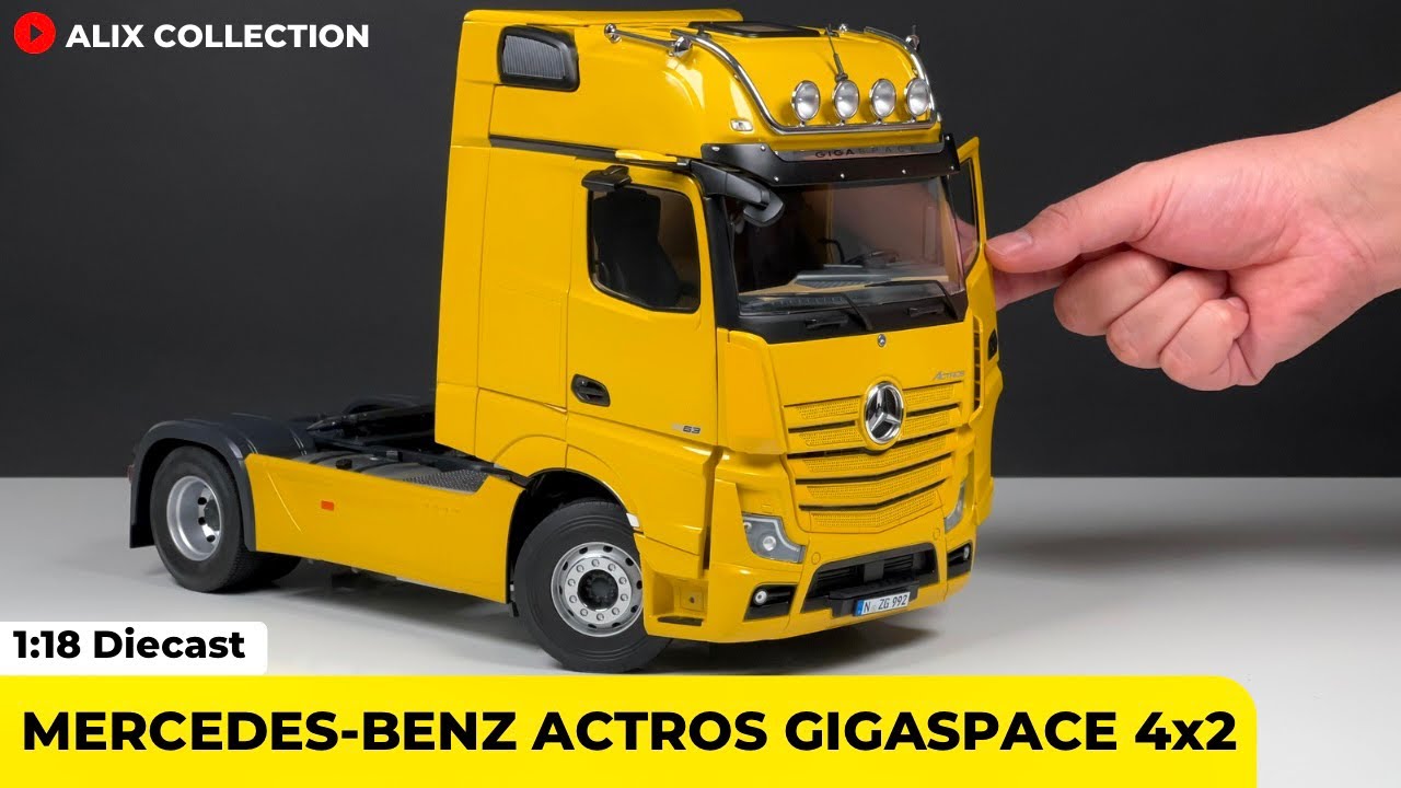 Unboxing of Mercedes Benz Actros GigaSpace 4X2 1:18 Diecast Model Car by NZG (4K)