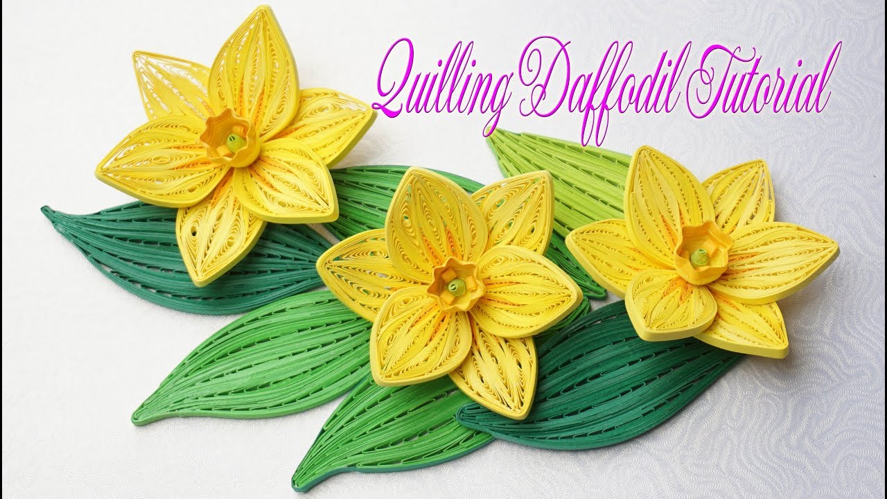 QUILLING DAFFODIL FLOWER V2 TUTORIAL | DIY PAPER DAFFODIL HANDMADE DECORATION
