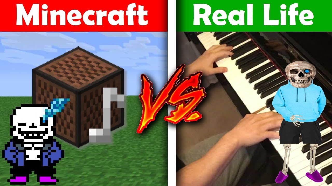 MEME SONGS - Minecraft VS Real Life Piano