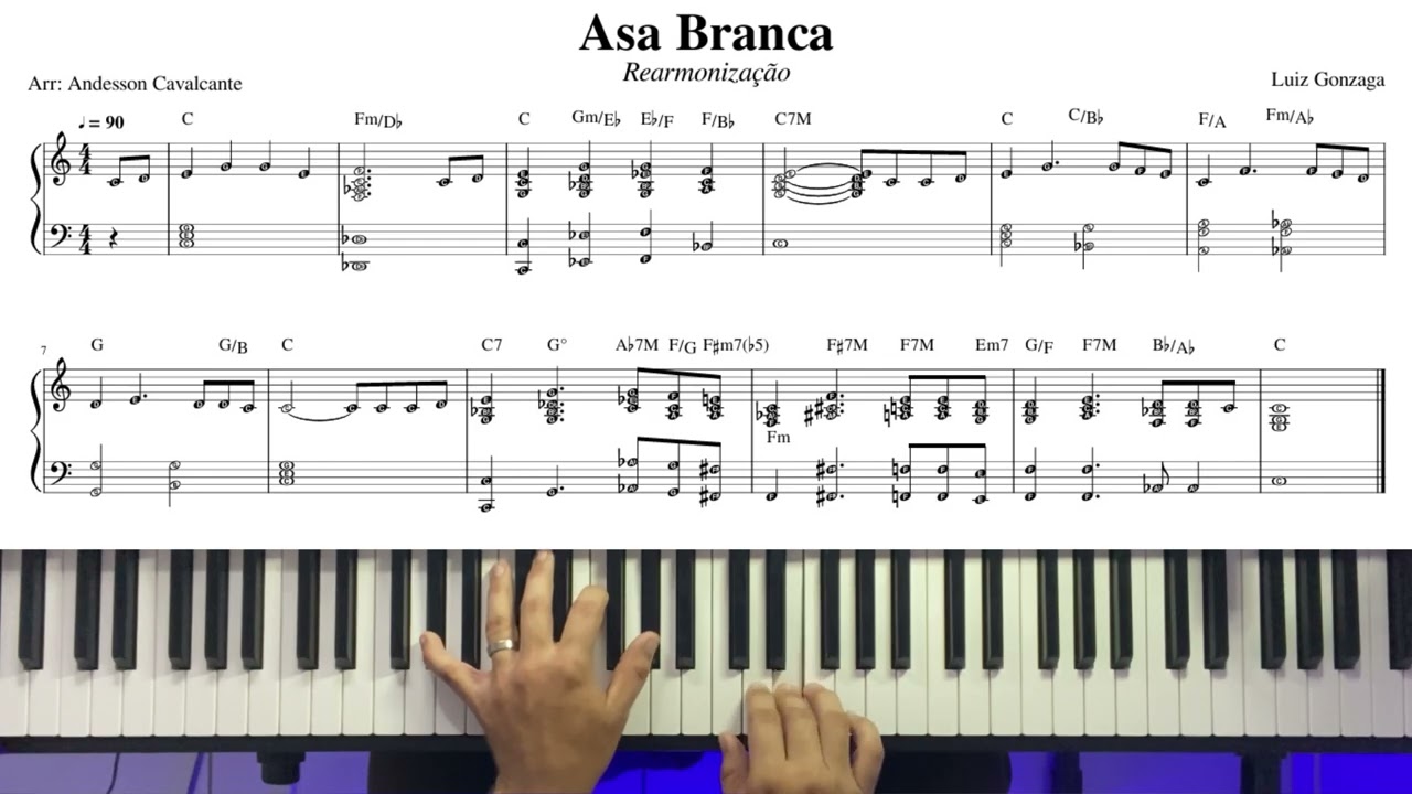 Reharmonização Jazz Passo a Passo | Asa Branca Piano Tutorial #piano #pianojazz #pianoblues