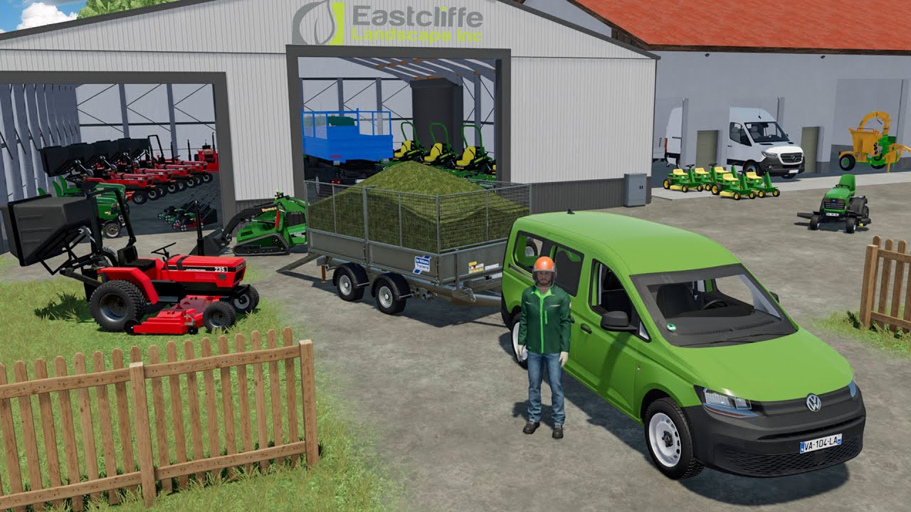 Entreprise Paysagiste &agrave; 5.000.000&euro; pleine de tracteurs tondeuses et camions paysagiste