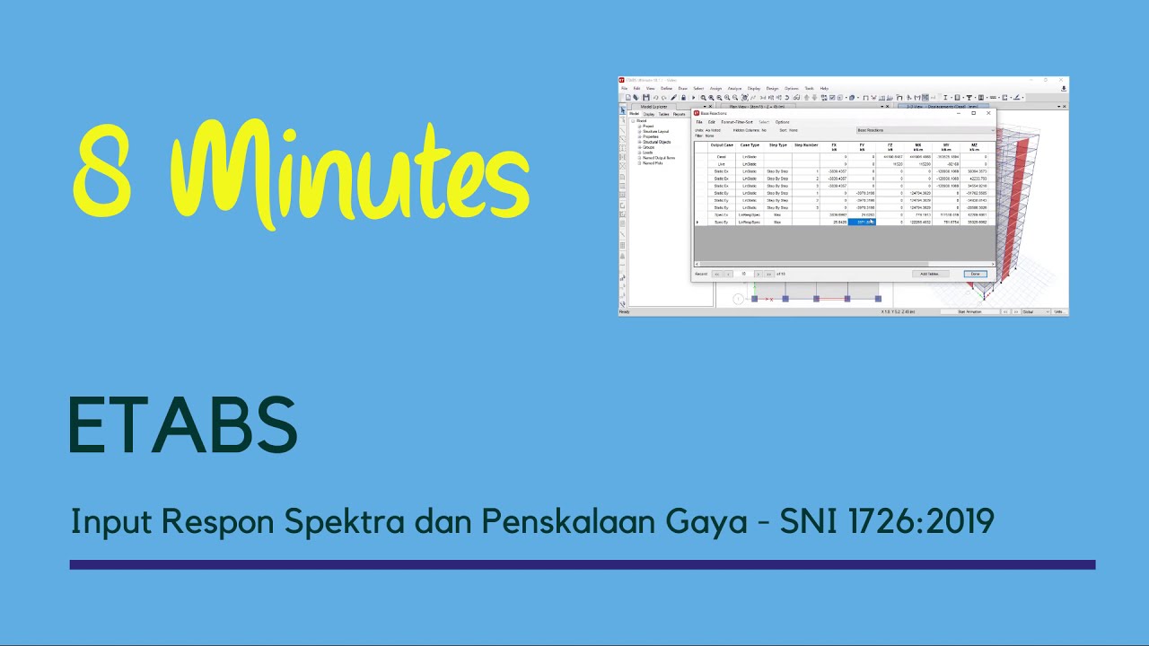 ETABS - 9.2: Input Beban Gempa Respon Spektra (SNI 1726:2019)