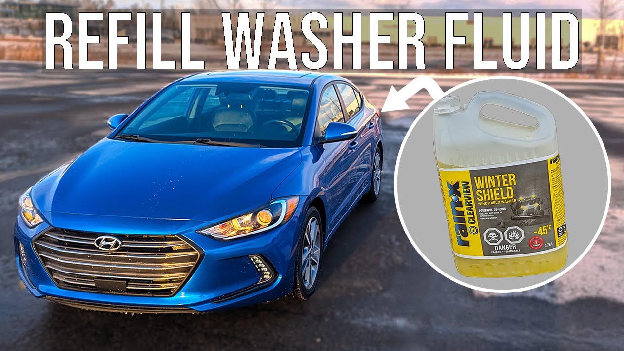 How to Refill Windshield Washer Fluid - Hyundai Elantra (2017-2018)