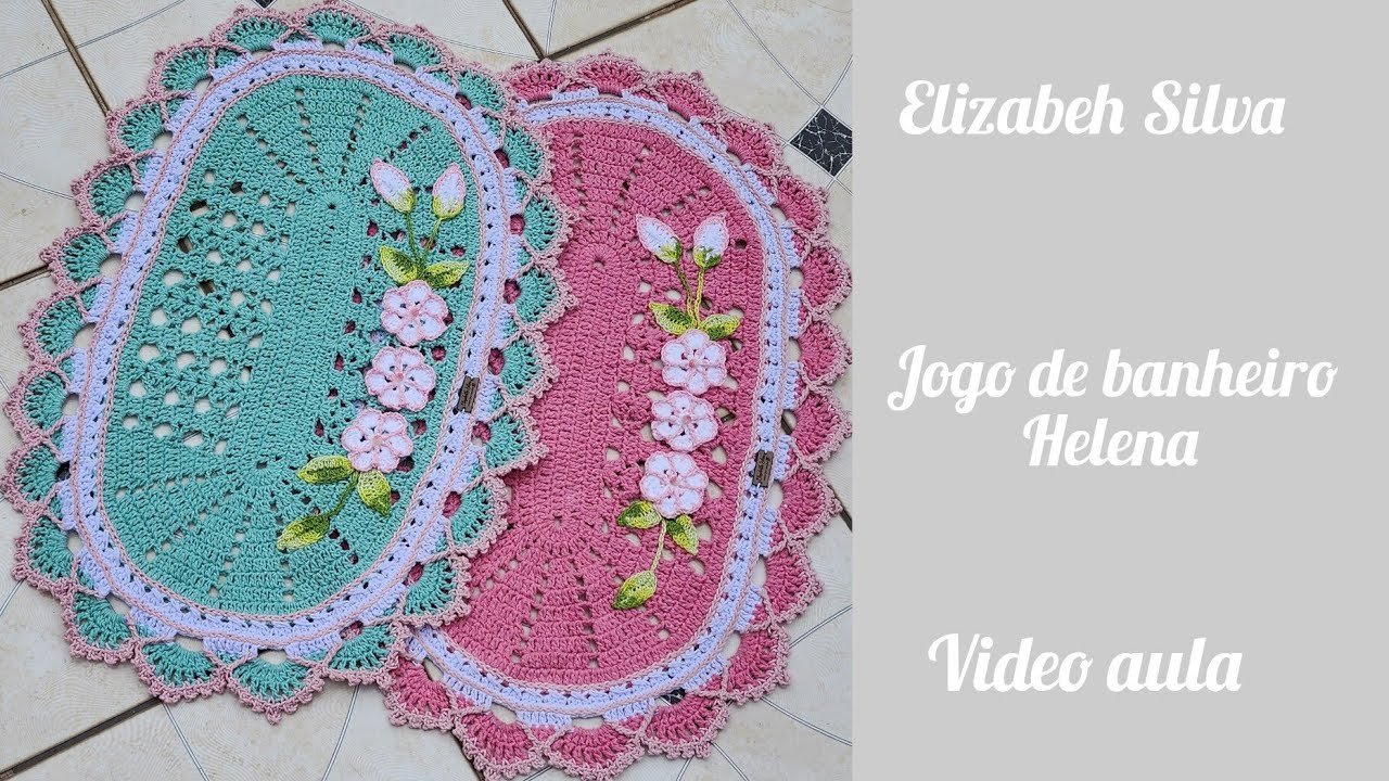 Jogo de banheiro Helena passo a passo/Tapete frente pia de croch&ecirc; f&aacute;cil @ElizabethSilvacroche