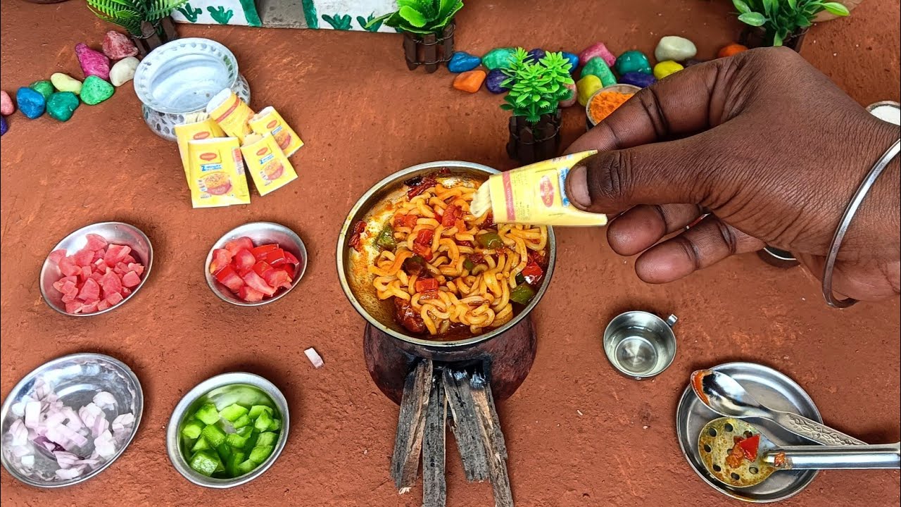 Miniature Maggi Recipe | How To Prepare Masala Maggi Noodles | Spicy Maggi | Village Miniature | 