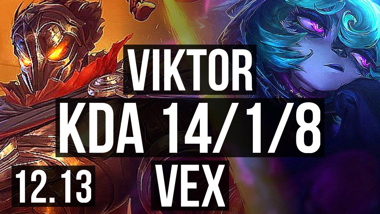 VIKTOR vs VEX (MID) | 14/1/8, Quadra, 69% winrate, Legendary | KR Master | 12.13