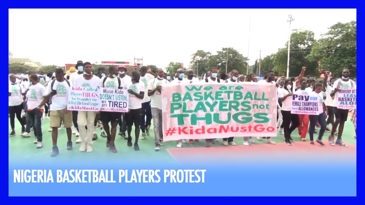 Nigeria Basketball players protest against Federation President, Musa Kida