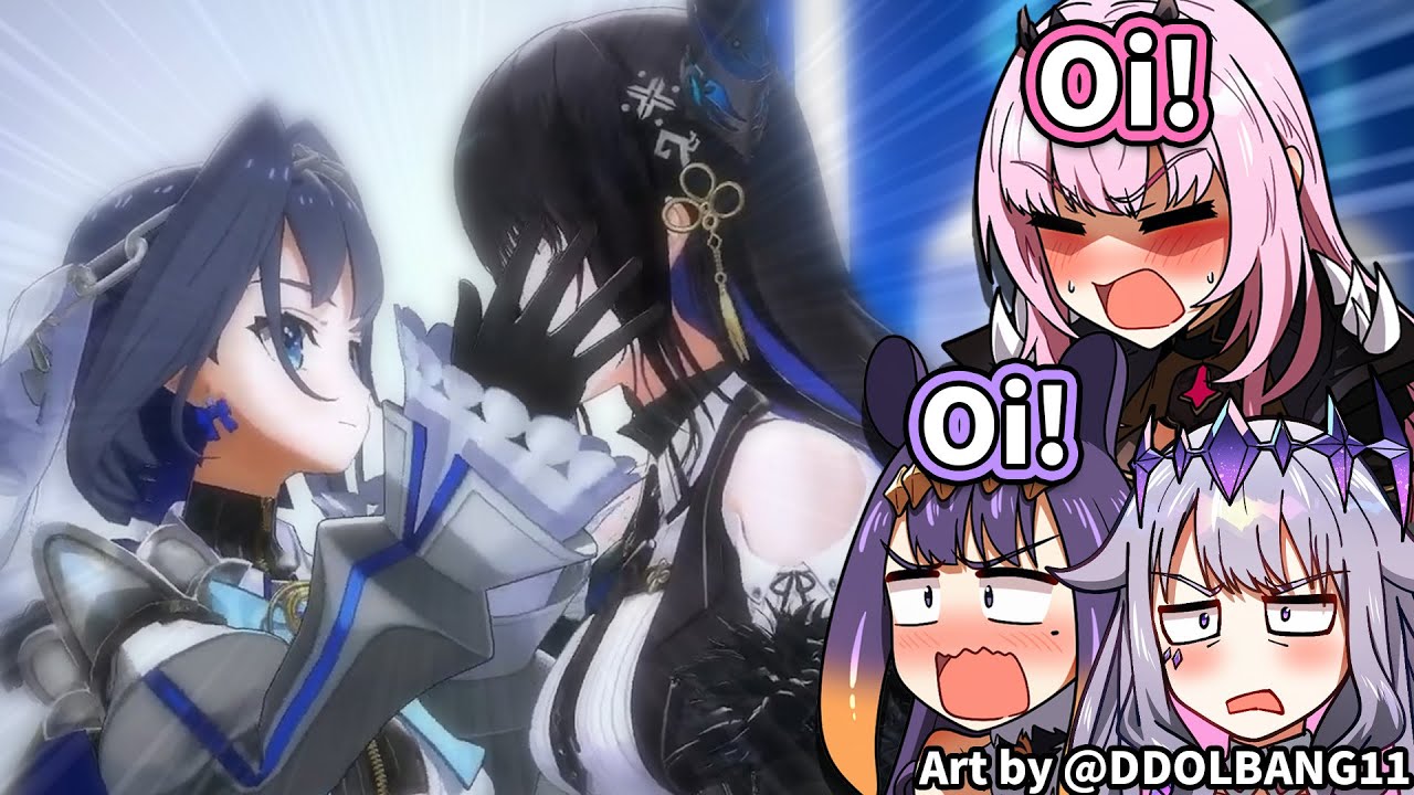 Kronii and Nerissa Can't Stop Flirting in the Background Calli had to Stop Them