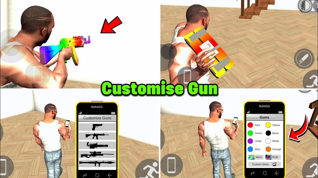 Customise Gun Feature In Indian Bike Driving 3d | Indian Bike Driving 3d Customise Gun Cheat Code