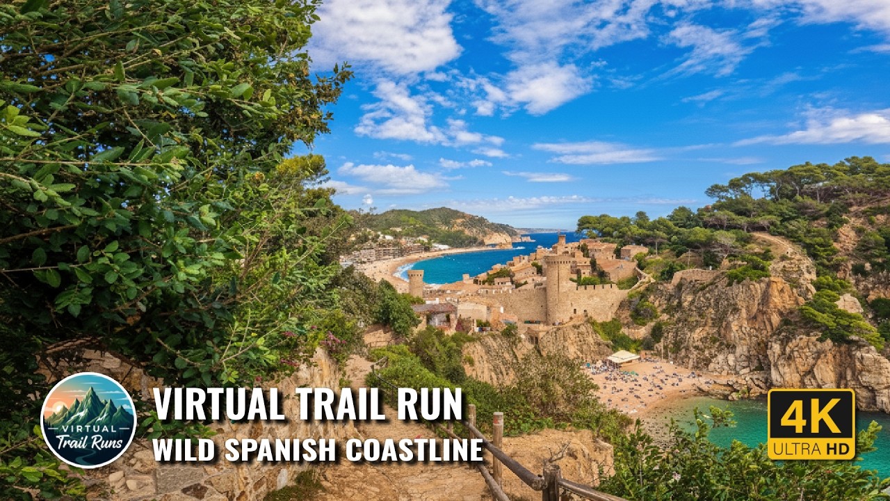 Virtual Run Costa Brava - Wild Spanish Coastline - Trail Running Video for Treadmill