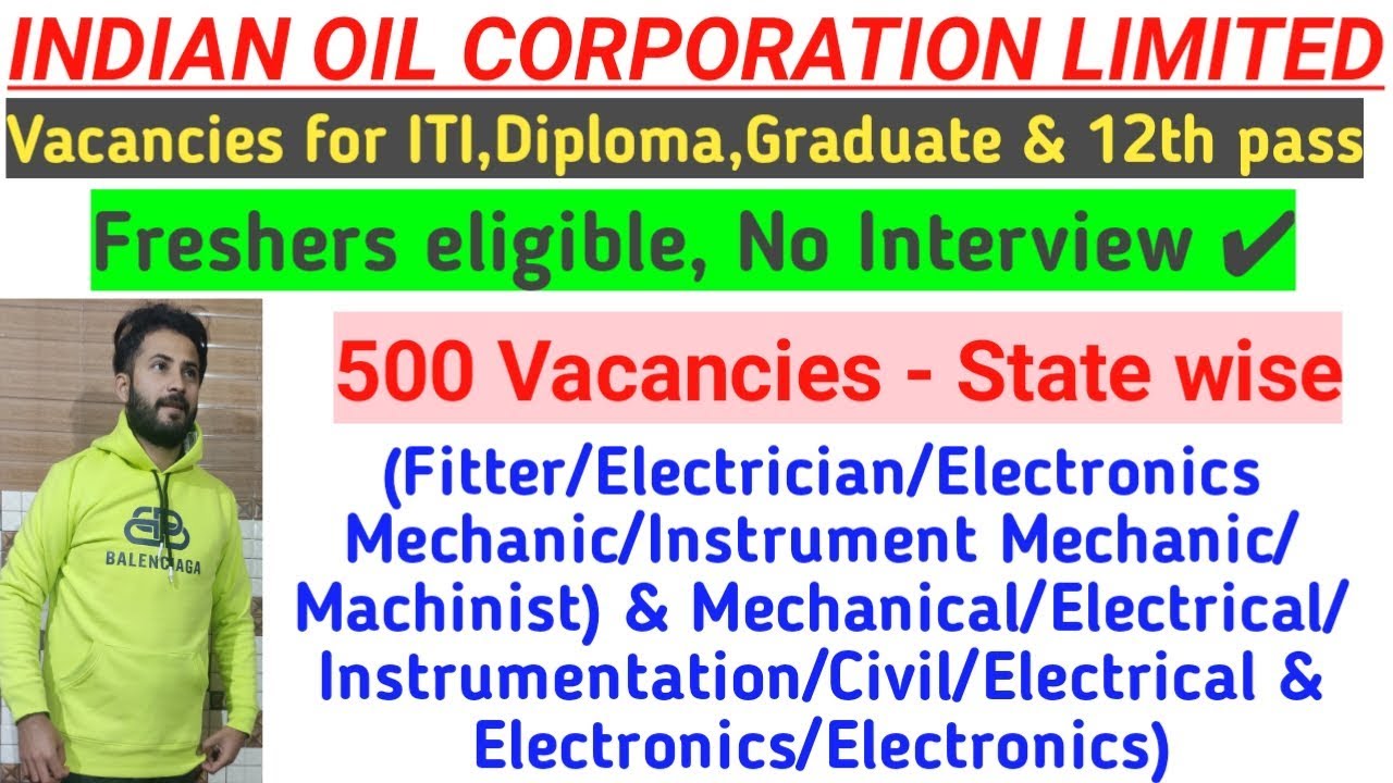 IOCL Recruitment 2020 - For ITI,Diploma, Graduate,12th pass - Details in Hindi