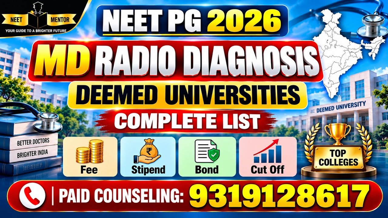 NEET PG 2026 🔥 MD Радиология: проходные баллы, стоимость обучения, стипендии и минимальный проход...