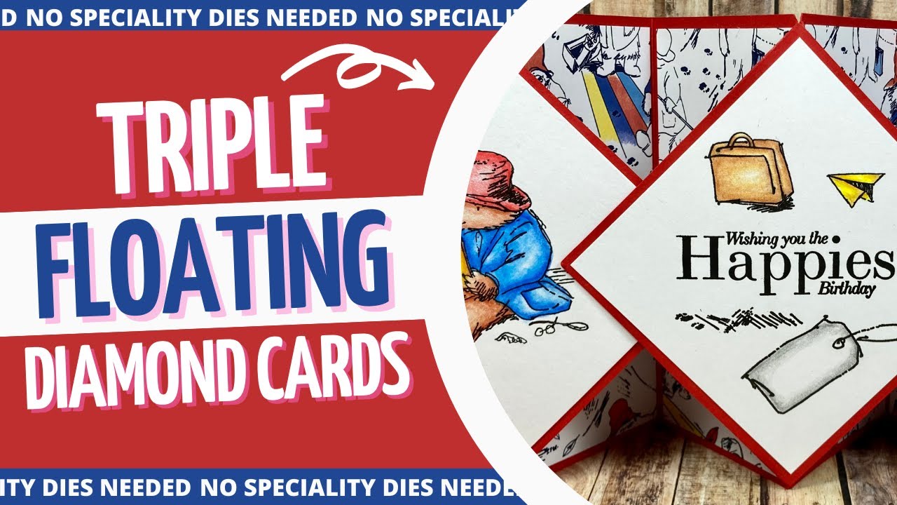 Triple FLOATING Diamond Card with Matching Belly Wrap