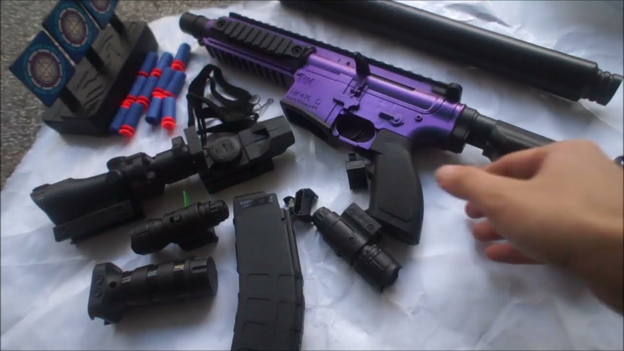The Heckler & Koch HK416突擊步槍 漸變紫 彈匣入彈 海綿彈玩具