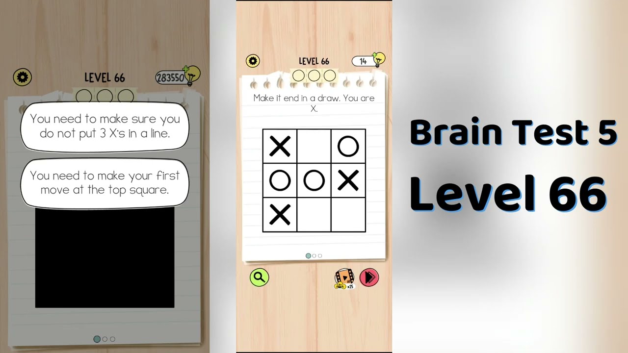Brain Test 5 Level 66 Solution | Brain Test 5 step by step Hints