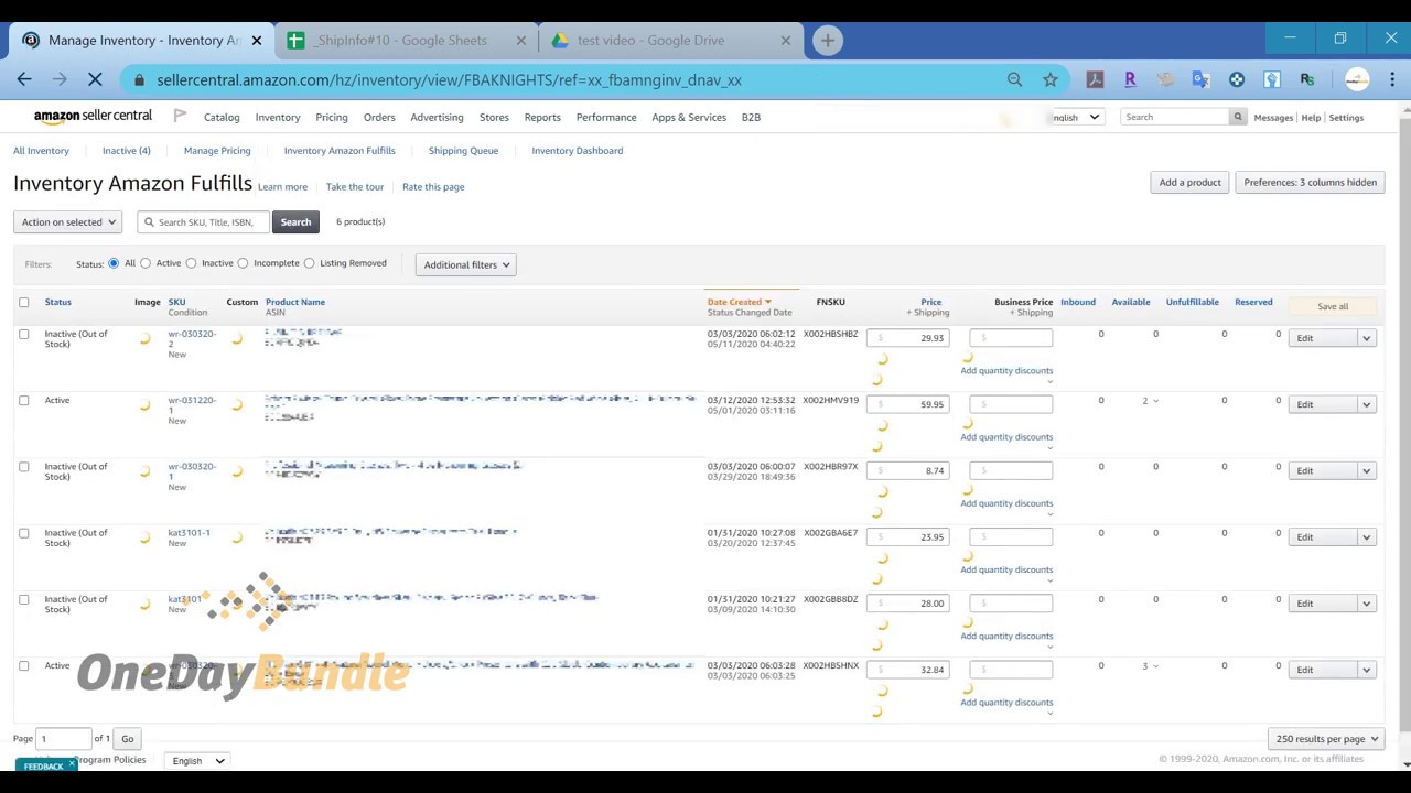 Создание FNSKU Label  для преп-центра Onedaybundle.com