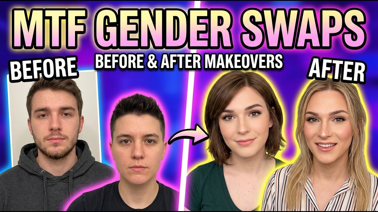 MTF GENDER SWAPS Male to Female Transformation #mtf #trans #femboy #dragqueen #shapeshifting #lgbt