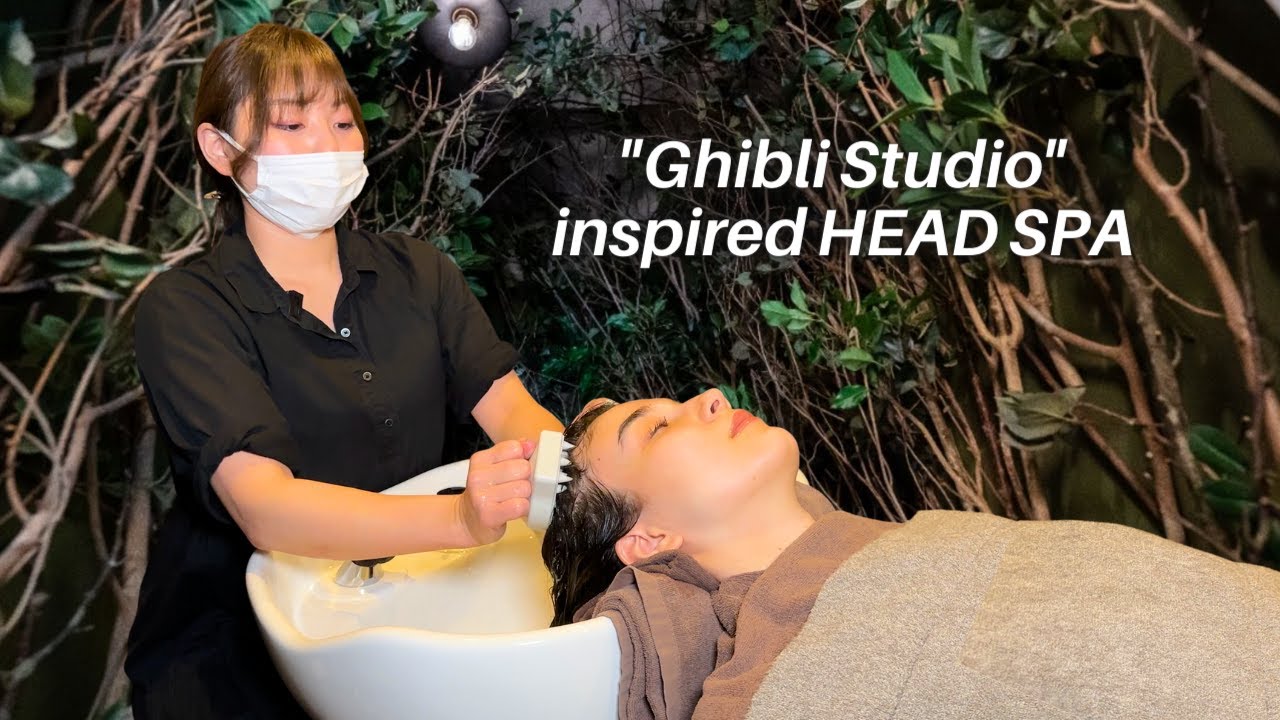 ASMR I FOUND GHIBLI HEAD SPA in FUKUOKA, JAPAN (almost no spoken, soft spoken)