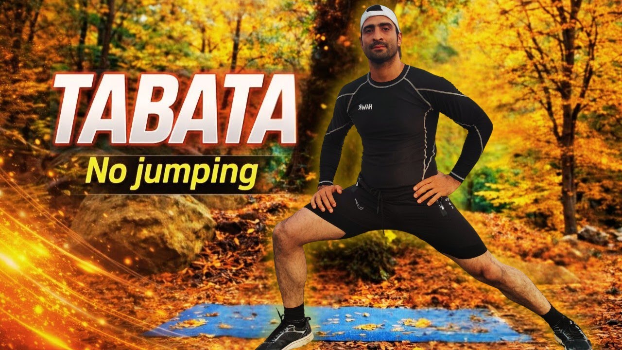 10 MIN TABATA NO JUMPING 🍂 Fat Burn Workout in a Beautiful Autumn Forest🔥