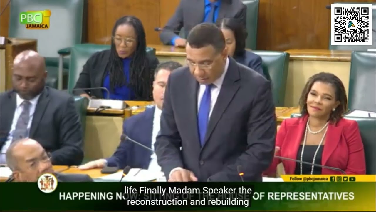 PM Andrew Holness Parliamentary Speech Hurricane Melissa