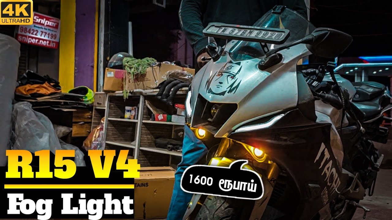 R15V4 & R15M fog light fitting 🔥 ||   R15V4 fog light mash in tamil #jollyaorutrip #r15v4 #foglight