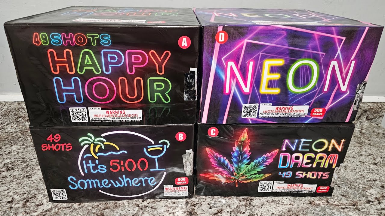 Happy Hour, Neon, Neon Dream и It's 5:00 Somewhere 49 shots Fireworks (Обязательно к просмотру) 🔥...