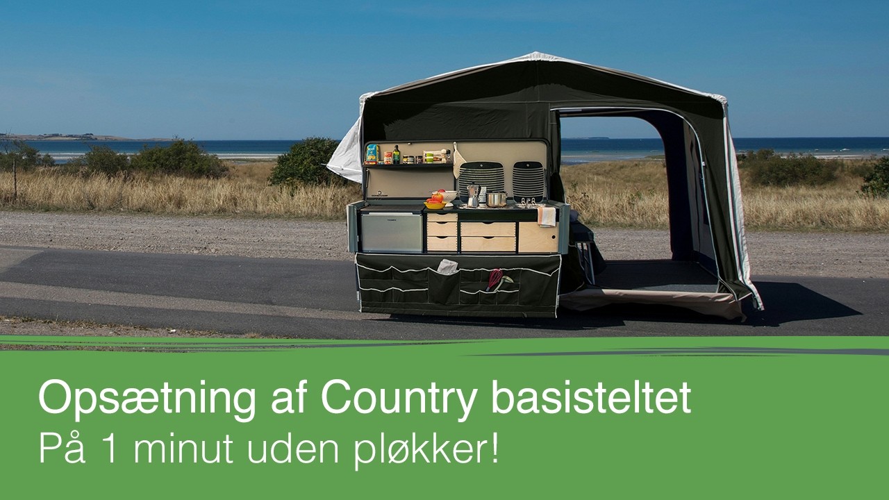 Camping på 1 minut uden pløkker! Sådan slår du Country basisteltet op | Combi-Camp teltvogn