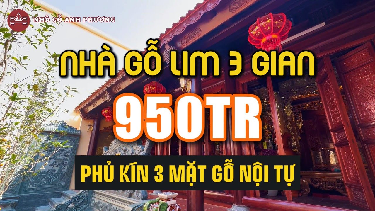 950 Tr có ngay nhà gỗ LIM 3 GIAN - BƯNG 3 MẶT GỖ | Nhà gỗ Anh Phương - 0913067454