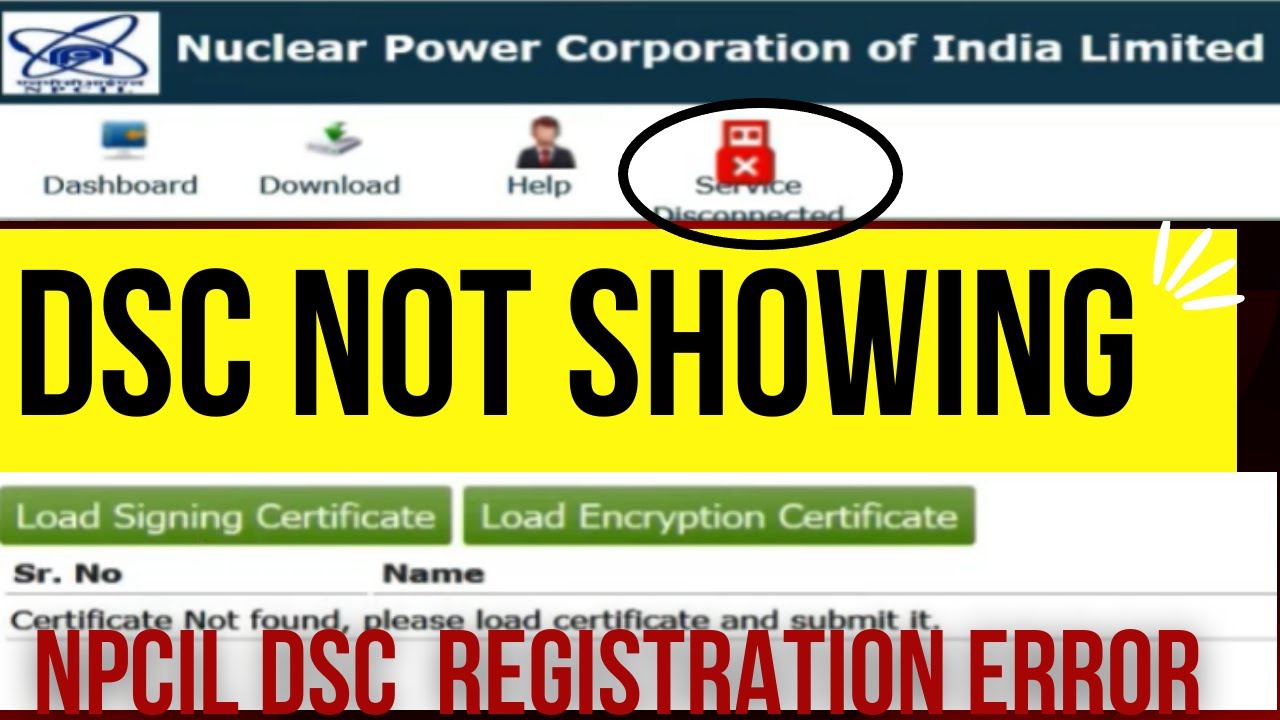 NPCIL | DIGITAL SIGNATURE REGISTRATION PROCESS | DSC ERROR ON NUCLEAR POWER | NCPIL TENDERS DSC