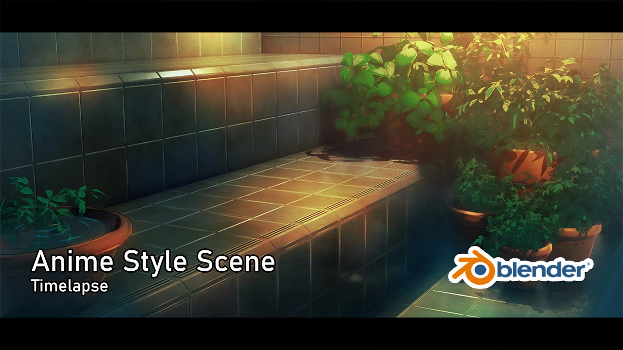 Creating Anime Style Scene with Blender - Timelapse