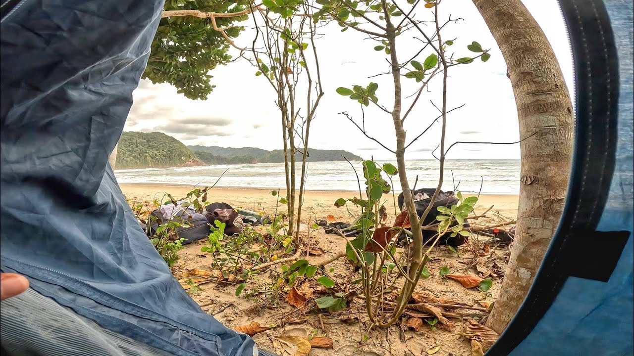DIA DE SURF CAMPING NA PRAIA PROIBIDA em Ubatuba | Parte 1