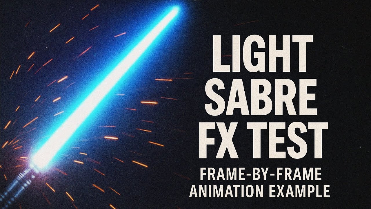 Light Sabre FX Test | Frame-by-Frame Lightsaber Animation Example #LightSabre #RetroVisuals