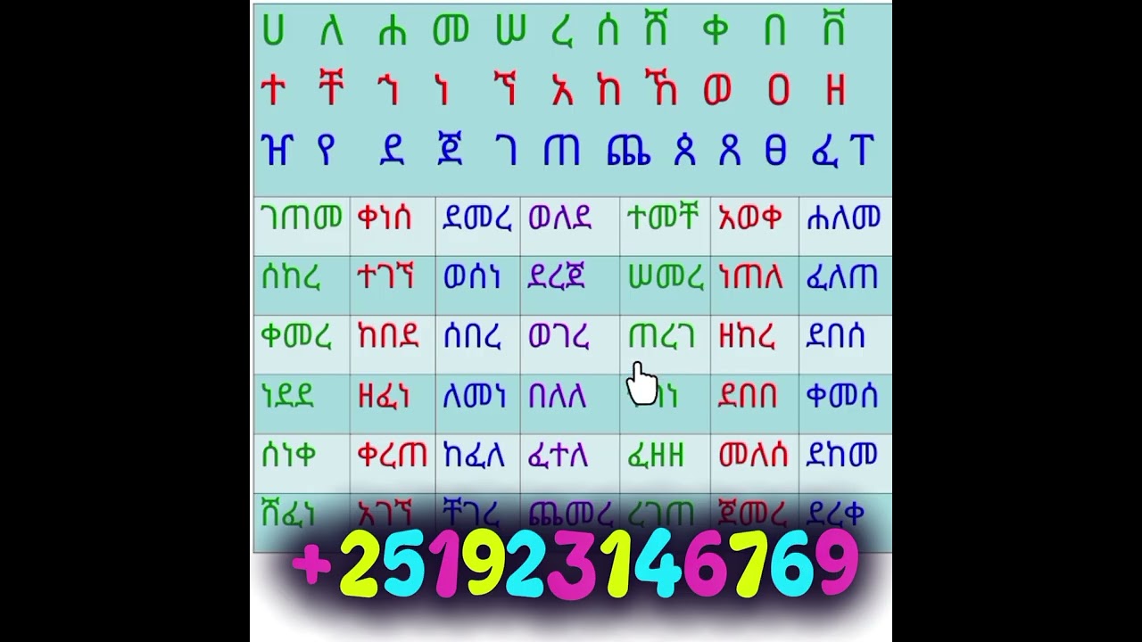 በመጀመሪያ ድምጾች የአማርኛ ቃላት ምስረታ ለጀማሪዎች