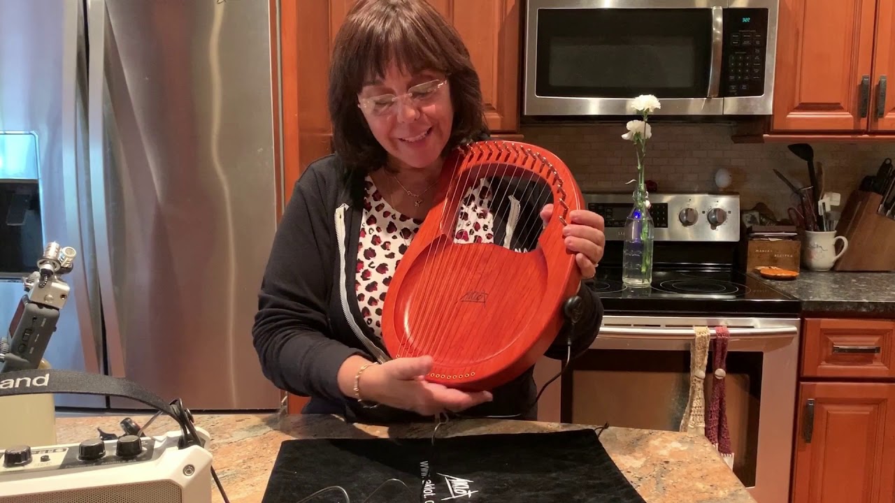 Aklot 16 String Lyre Harp DEMO & Free play : Maria Calfa-DePaul