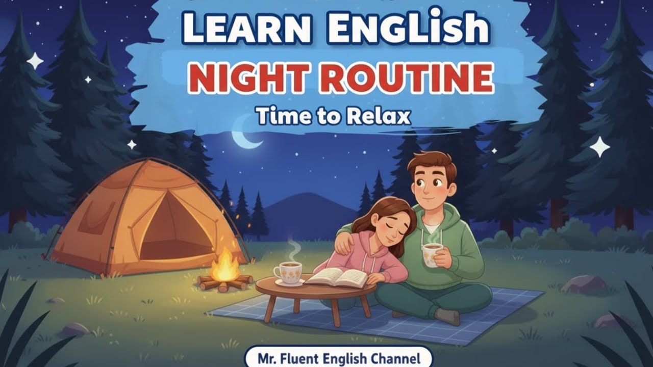 English Listening Practice | Follow Along with Anna and Tom's Night Routine